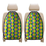 Purple Green And Yellow Mardi Gras Print Car Seat Organizers