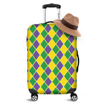 Purple Green And Yellow Mardi Gras Print Luggage Cover