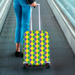 Purple Green And Yellow Mardi Gras Print Luggage Cover