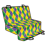 Purple Green And Yellow Mardi Gras Print Pet Car Back Seat Cover