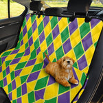 Purple Green And Yellow Mardi Gras Print Pet Car Back Seat Cover