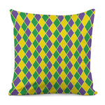 Purple Green And Yellow Mardi Gras Print Pillow Cover