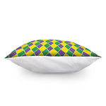 Purple Green And Yellow Mardi Gras Print Pillow Cover