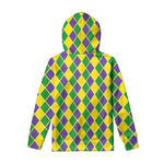 Purple Green And Yellow Mardi Gras Print Pullover Hoodie