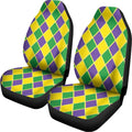 Purple Green And Yellow Mardi Gras Print Universal Fit Car Seat Covers