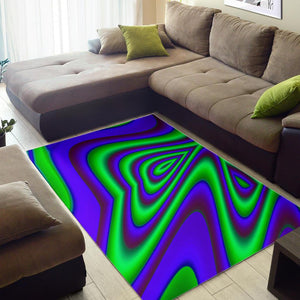 Purple Green Psychedelic Trippy Print Area Rug GearFrost