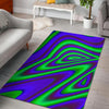 Purple Green Psychedelic Trippy Print Area Rug GearFrost