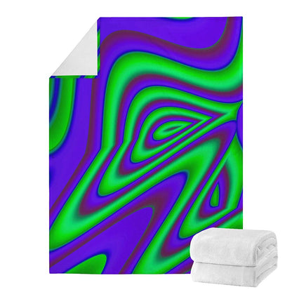 Purple Green Psychedelic Trippy Print Blanket