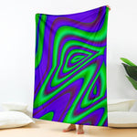 Purple Green Psychedelic Trippy Print Blanket