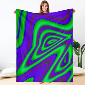 Purple Green Psychedelic Trippy Print Blanket