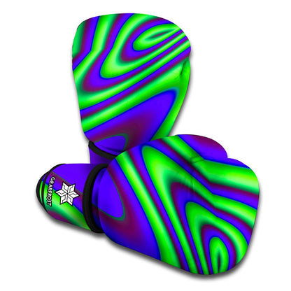 Purple Green Psychedelic Trippy Print Boxing Gloves