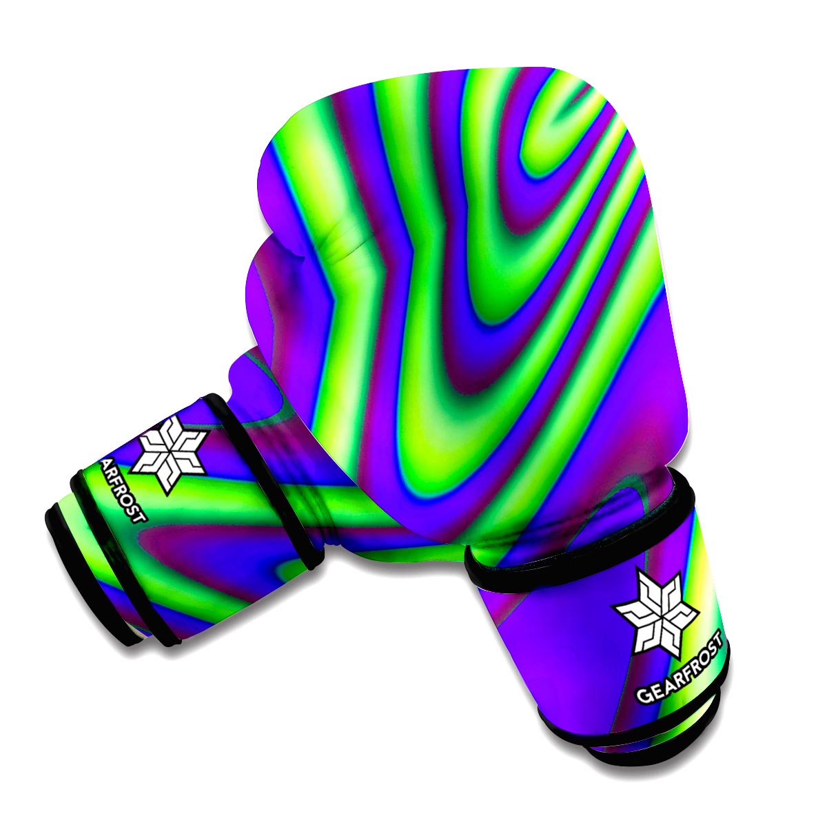 Purple Green Psychedelic Trippy Print Boxing Gloves