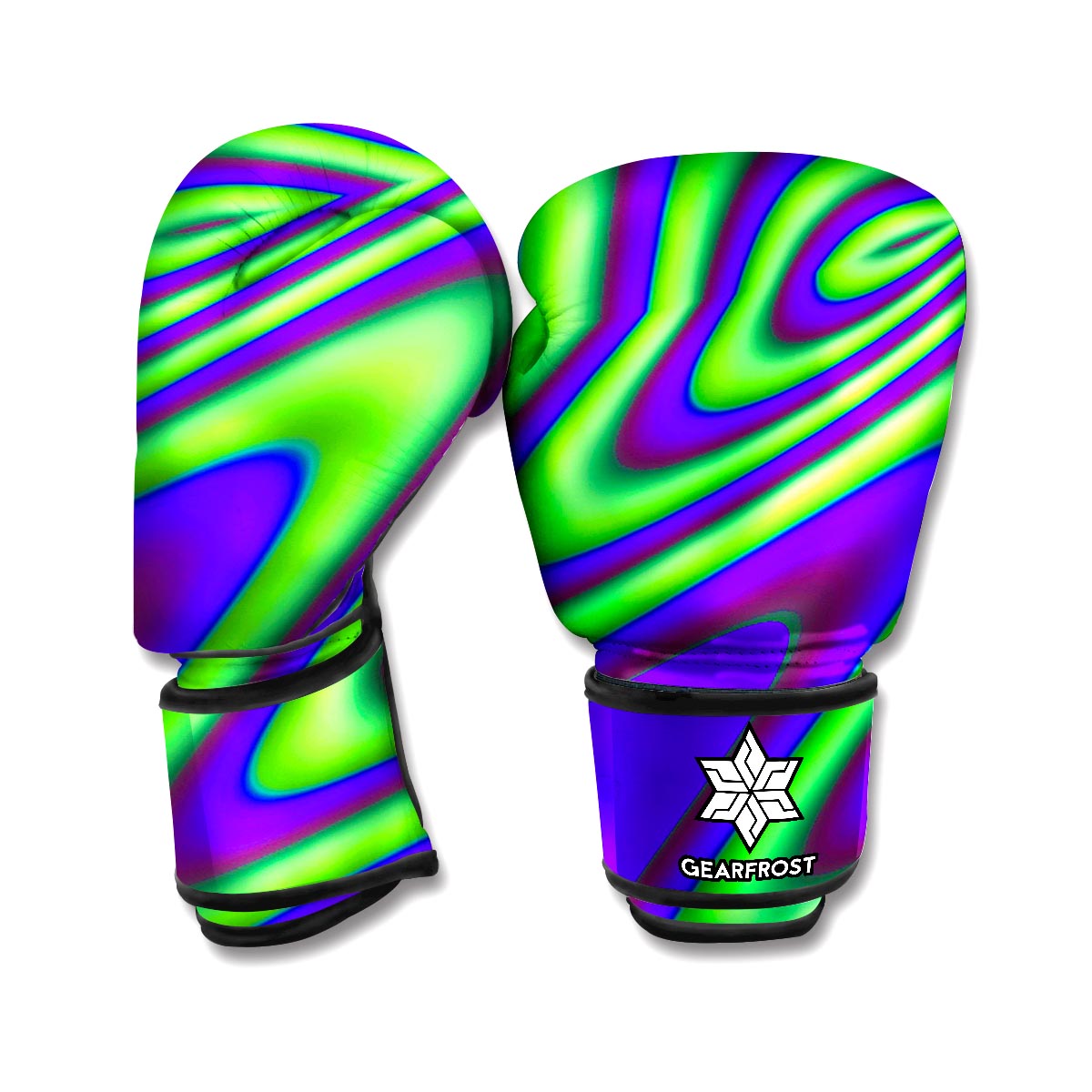 Purple Green Psychedelic Trippy Print Boxing Gloves