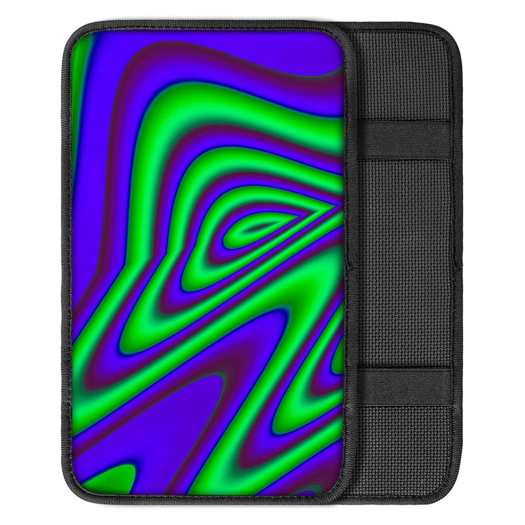 Purple Green Psychedelic Trippy Print Car Center Console Cover