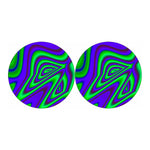 Purple Green Psychedelic Trippy Print Car Coasters