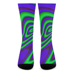 Purple Green Psychedelic Trippy Print Crew Socks