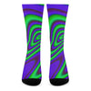 Purple Green Psychedelic Trippy Print Crew Socks