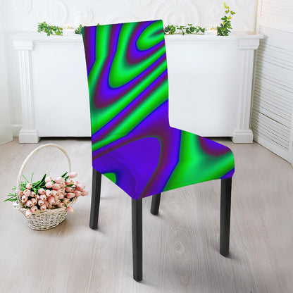 Purple Green Psychedelic Trippy Print Dining Chair Slipcover