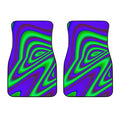 Purple Green Psychedelic Trippy Print Front Car Floor Mats