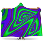 Purple Green Psychedelic Trippy Print Hooded Blanket