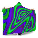 Purple Green Psychedelic Trippy Print Hooded Blanket