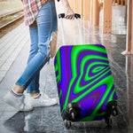 Purple Green Psychedelic Trippy Print Luggage Cover GearFrost
