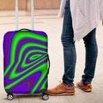 Purple Green Psychedelic Trippy Print Luggage Cover GearFrost