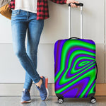 Purple Green Psychedelic Trippy Print Luggage Cover GearFrost