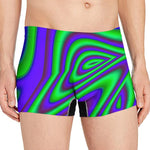 Purple Green Psychedelic Trippy Print Men's Boxer Briefs