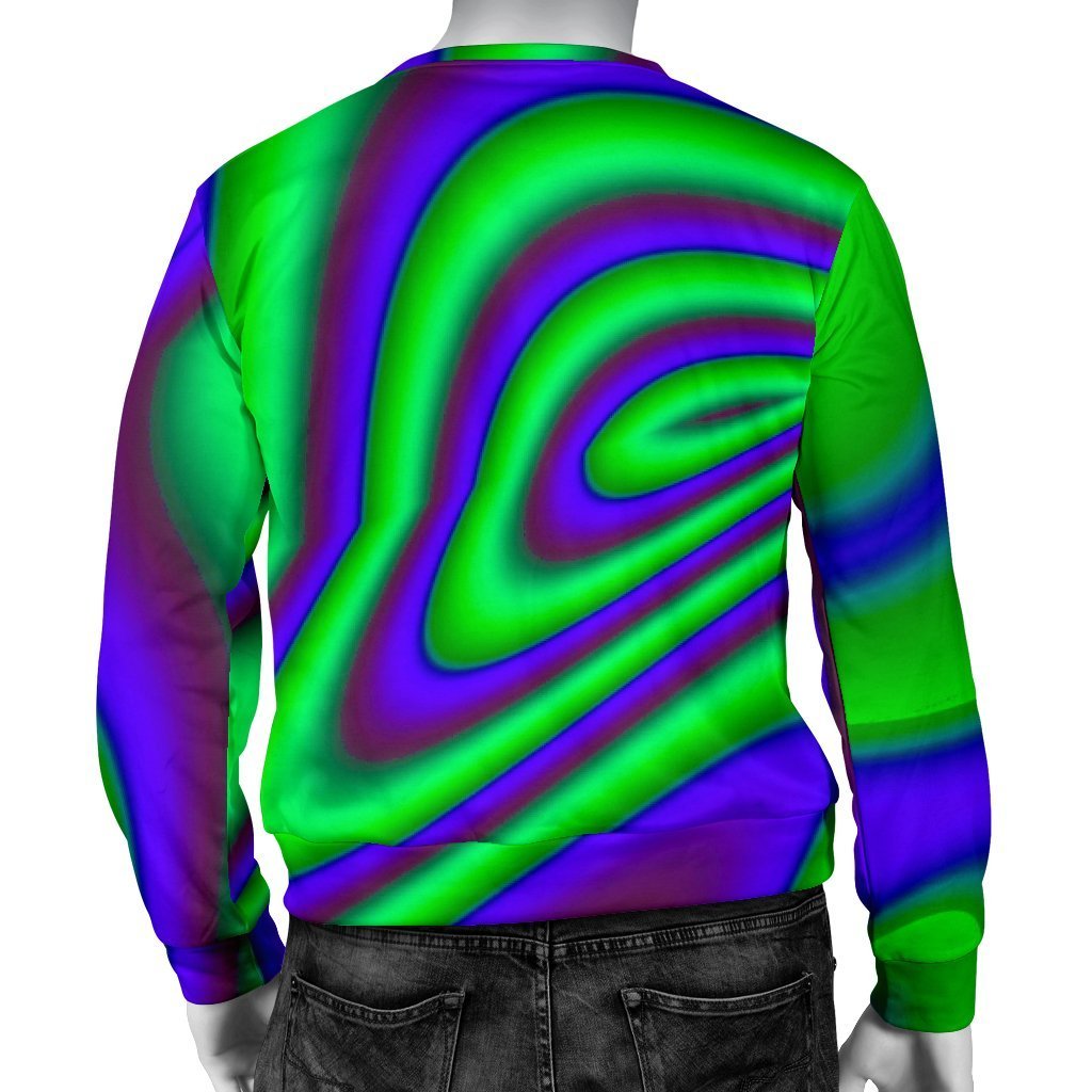 Purple Green Psychedelic Trippy Print Men's Crewneck Sweatshirt GearFrost