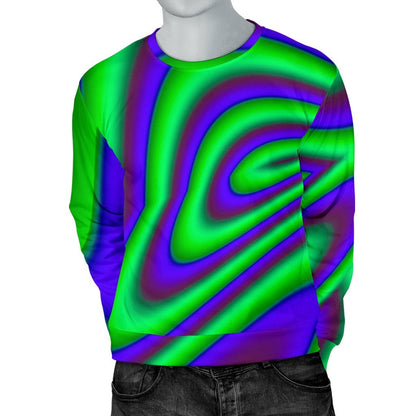 Purple Green Psychedelic Trippy Print Men's Crewneck Sweatshirt GearFrost