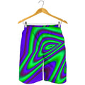 Purple Green Psychedelic Trippy Print Men's Shorts