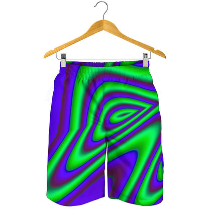 Purple Green Psychedelic Trippy Print Men's Shorts