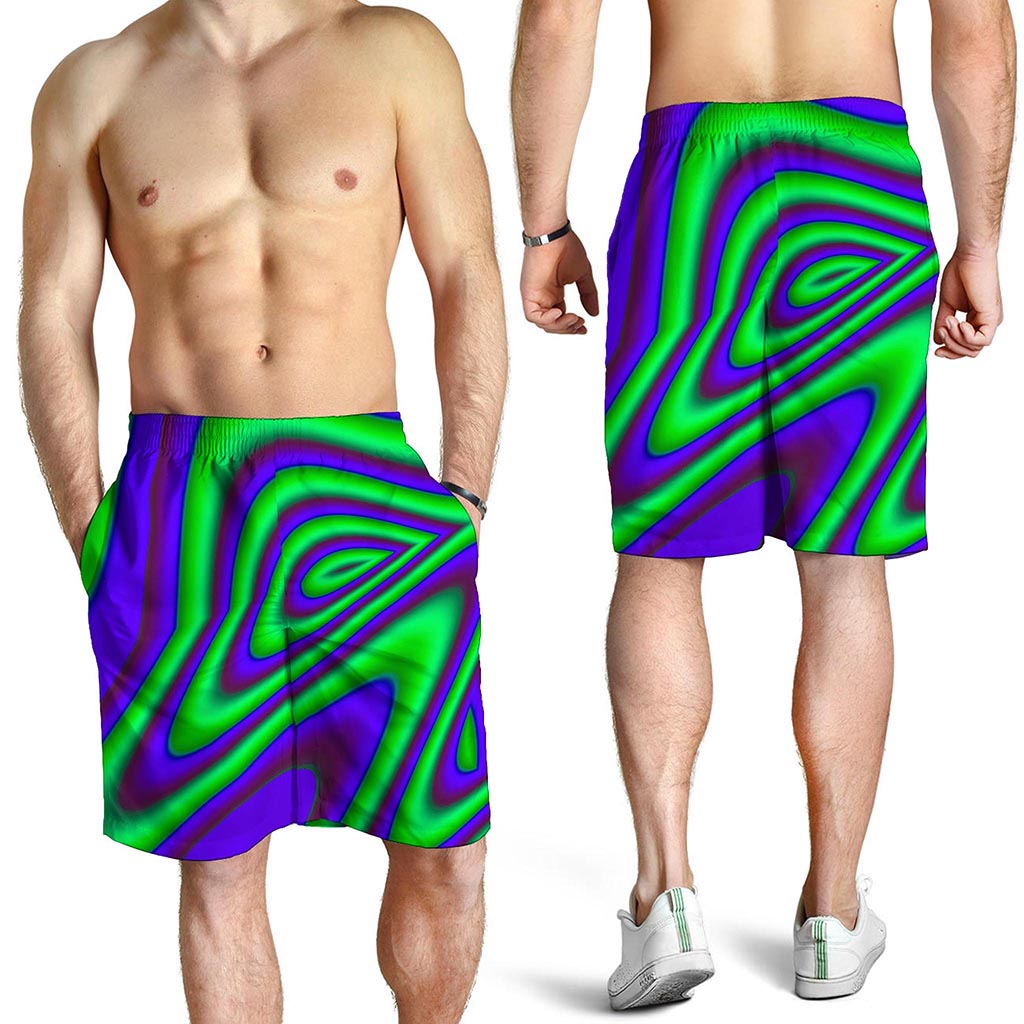 Purple Green Psychedelic Trippy Print Men's Shorts