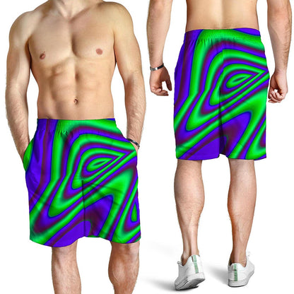 Purple Green Psychedelic Trippy Print Men's Shorts