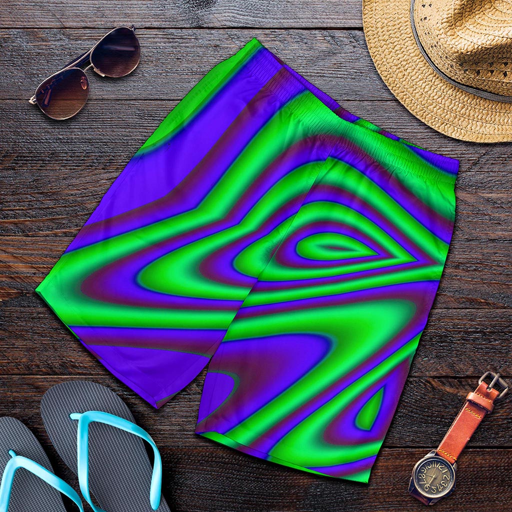 Purple Green Psychedelic Trippy Print Men's Shorts