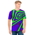 Purple Green Psychedelic Trippy Print Men's T-Shirt