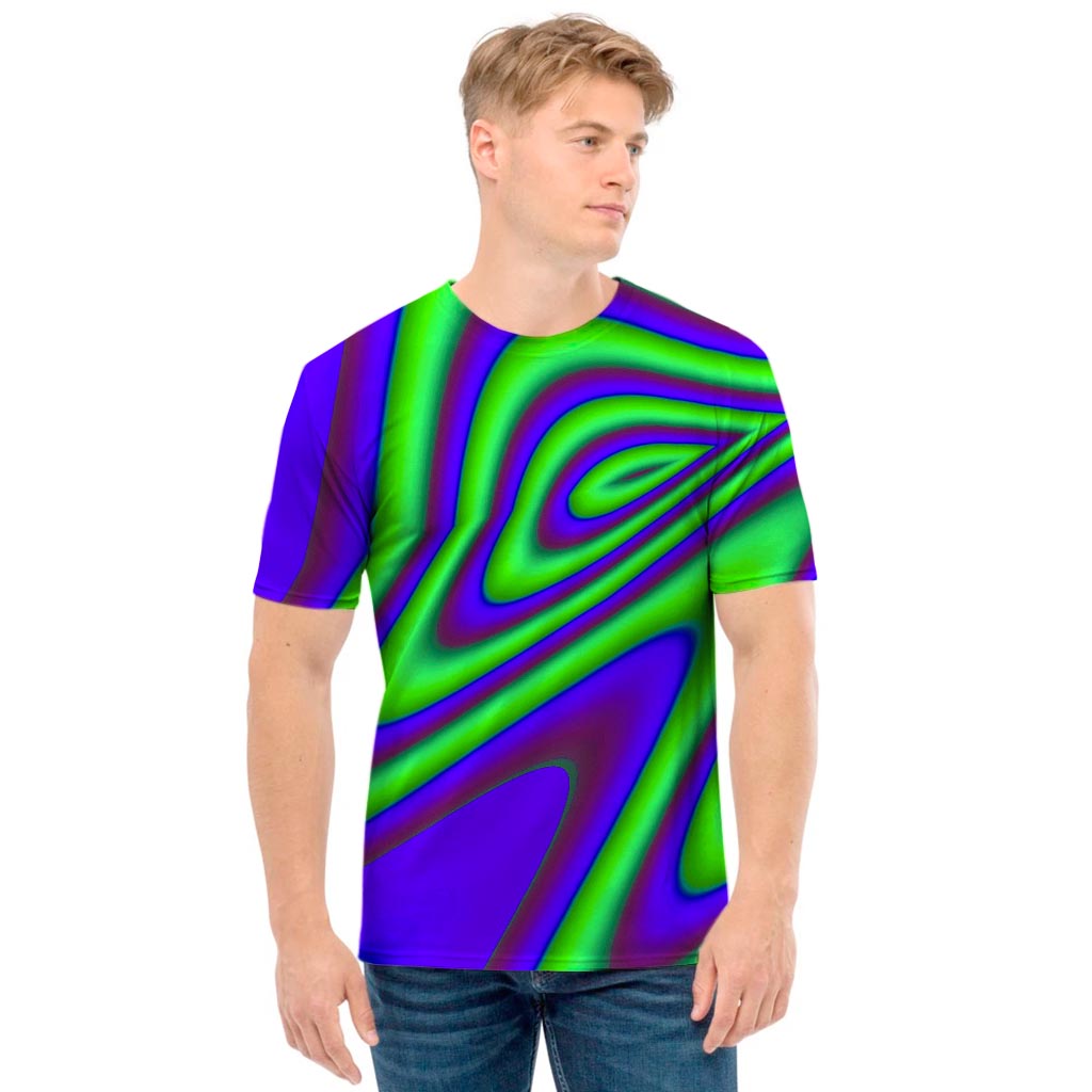 Purple Green Psychedelic Trippy Print Men's T-Shirt