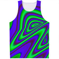 Purple Green Psychedelic Trippy Print Men's Tank Top