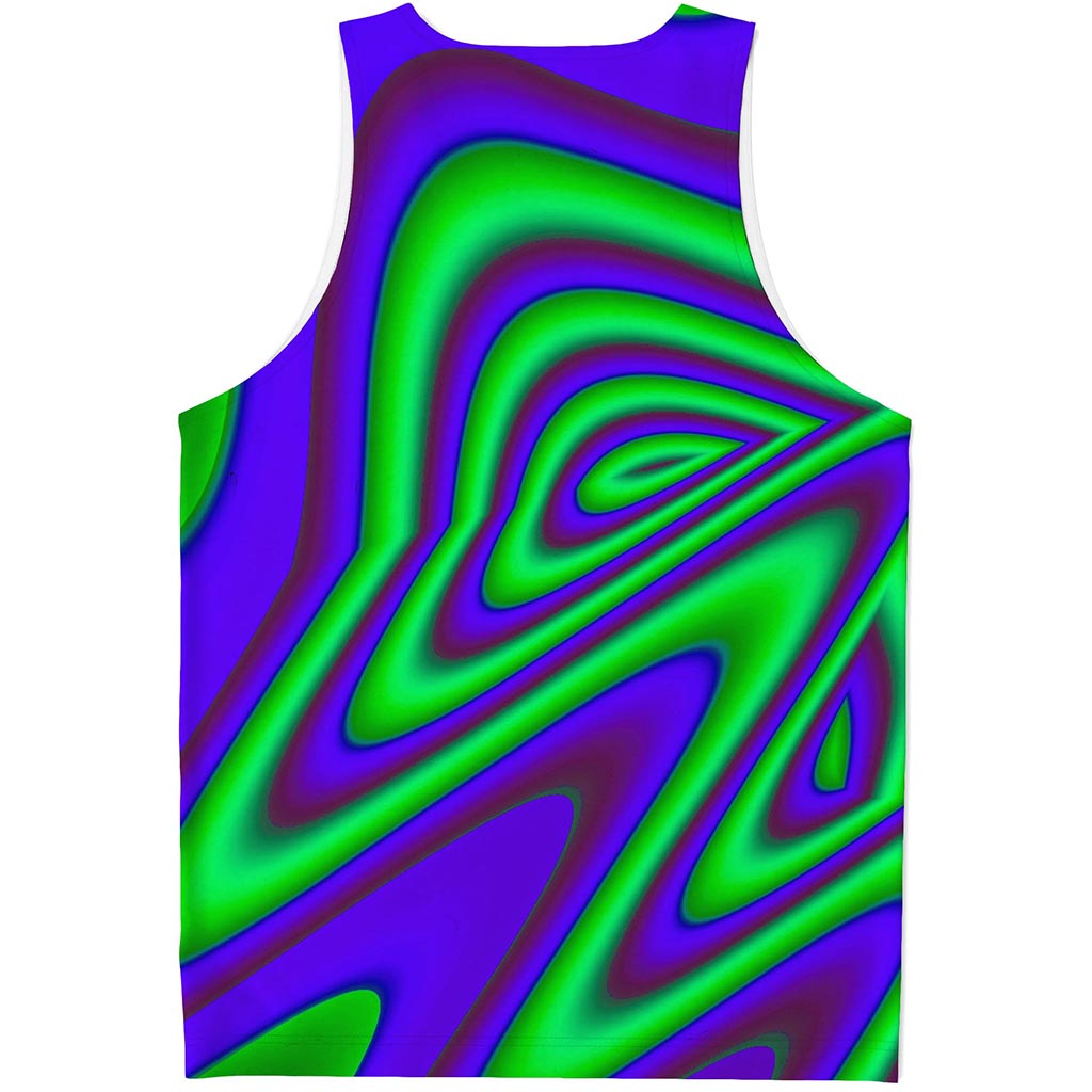 Purple Green Psychedelic Trippy Print Men's Tank Top