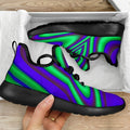 Purple Green Psychedelic Trippy Print Mesh Knit Shoes