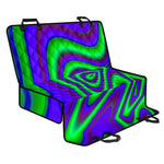 Purple Green Psychedelic Trippy Print Pet Car Back Seat Cover