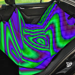 Purple Green Psychedelic Trippy Print Pet Car Back Seat Cover