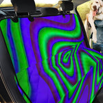 Purple Green Psychedelic Trippy Print Pet Car Back Seat Cover