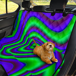 Purple Green Psychedelic Trippy Print Pet Car Back Seat Cover