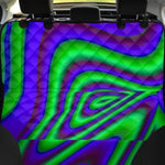 Purple Green Psychedelic Trippy Print Pet Car Back Seat Cover