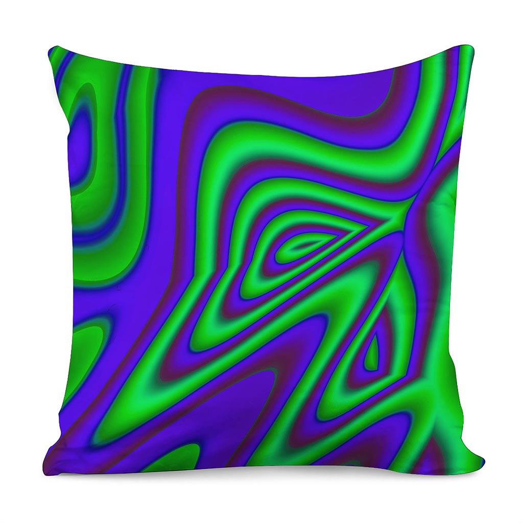 Purple Green Psychedelic Trippy Print Pillow Cover