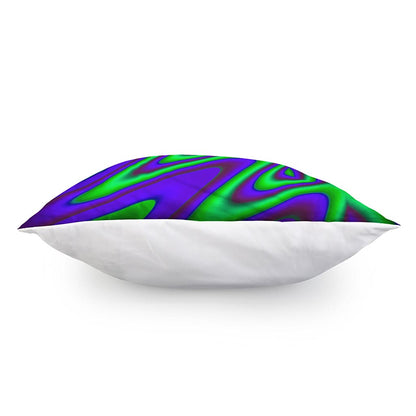 Purple Green Psychedelic Trippy Print Pillow Cover