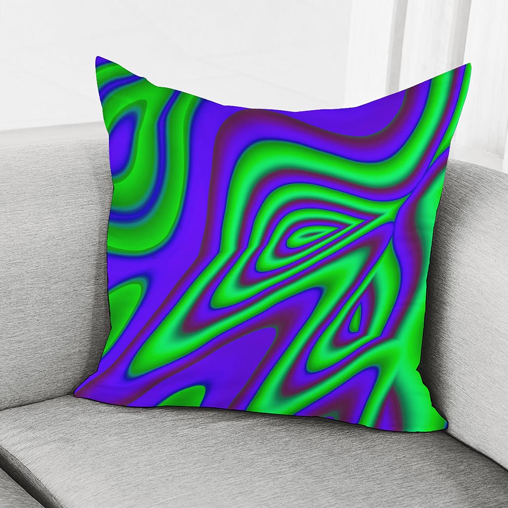 Purple Green Psychedelic Trippy Print Pillow Cover