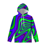 Purple Green Psychedelic Trippy Print Pullover Hoodie